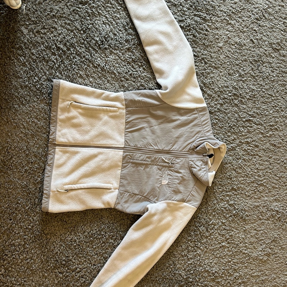 White and Grey Fleece Jacket